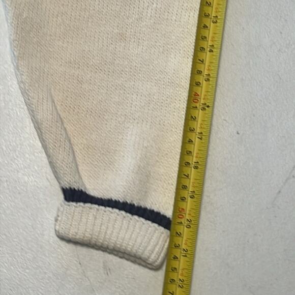 Vintage Par Four Golfer V-Neck Sweater Retro Preppy Cream Green Men's Sz Medium‎ - Picture 5 of 7